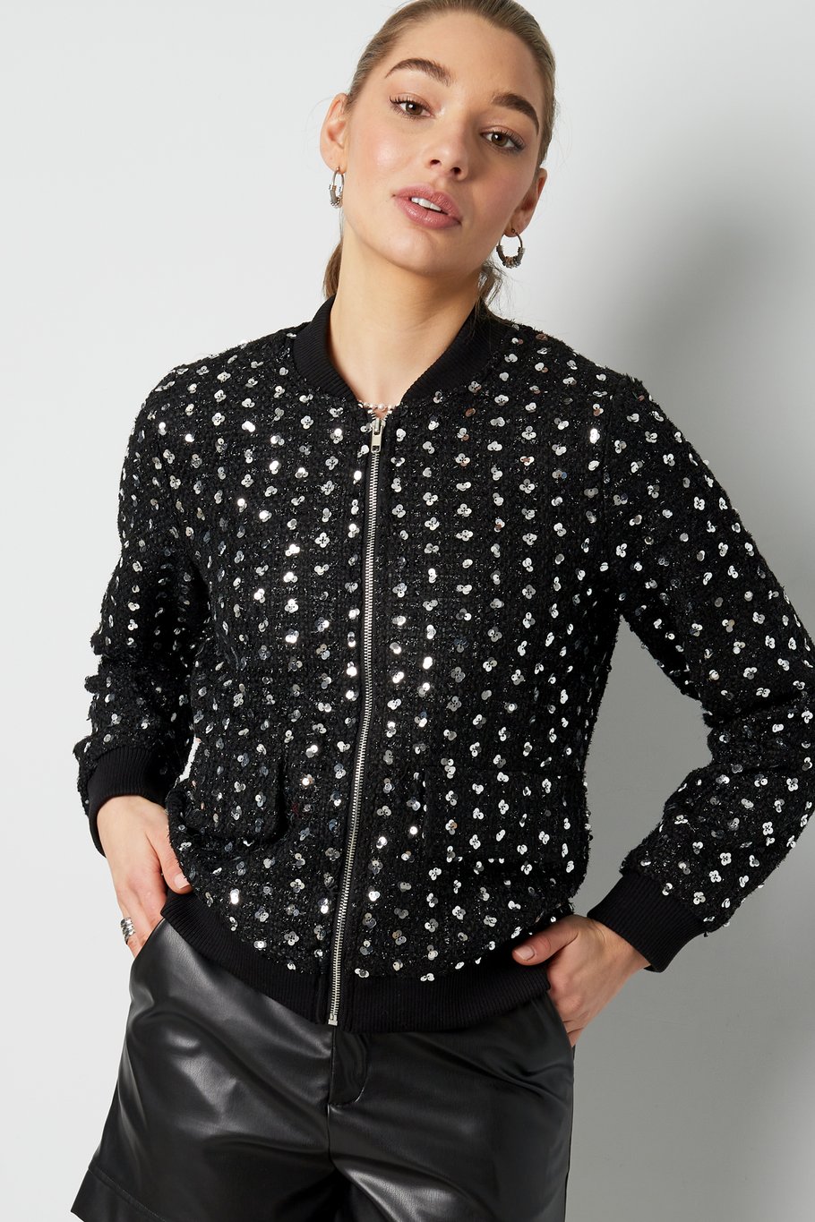 Bomber jacket sparkly day - Black Picture4